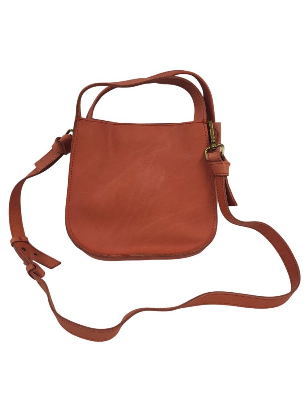 NEW Madewell Small Leather Crossbody Bag In Burnt Orange Brass Hardware
